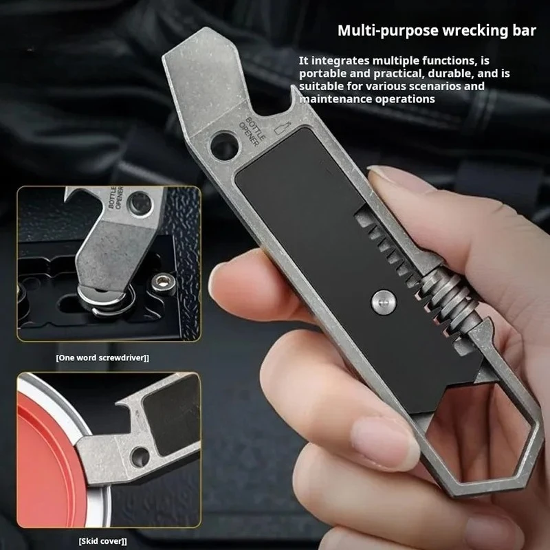 Portable bottle opener with wrench EDC Combination Tools City Hunter Titanium Alloy CT4 Crowbar CNC Process Multifunctional