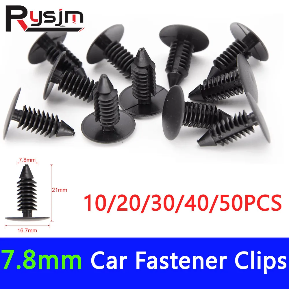 50/40/30/20/10Pcs/lot Auto Fastener Fit 7.8mm Hole Nylon Car Clips Fender Bumper Boot & Trunk Door Trim Clips Car Trim Clips