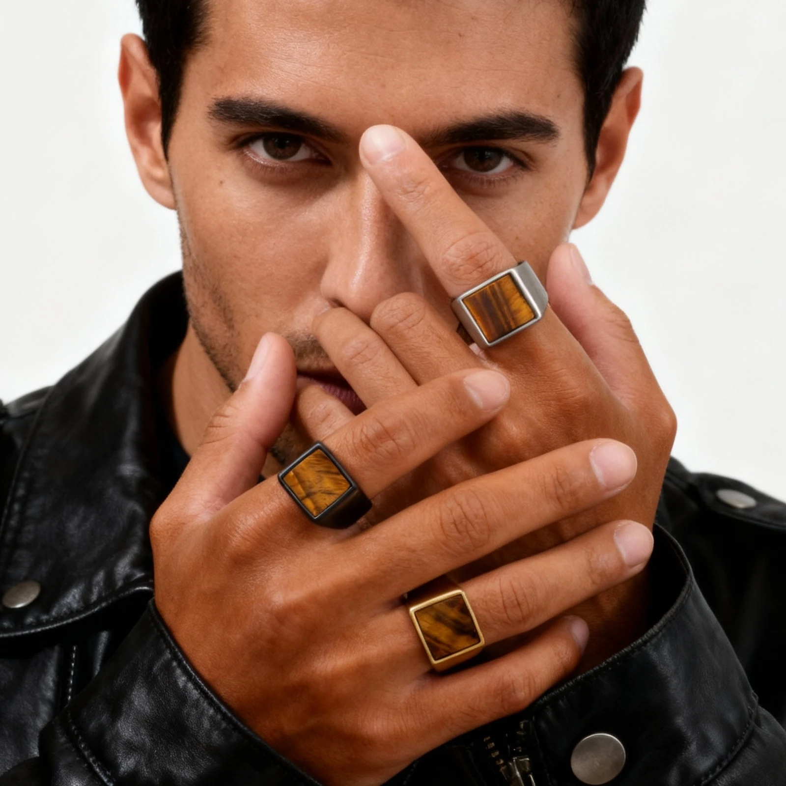 Anillo de Piedra Ojo de Tigre  - Signet Ring Men reseña y precio