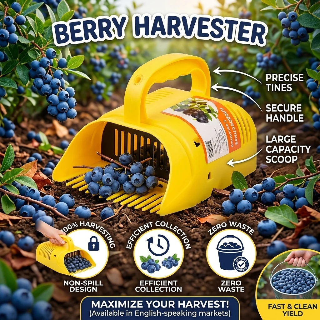 Blueberry Picker Berry Picker Rakes with Comb Teeth Lightweight Handle Large Capacity Harvest Season Garden Tool