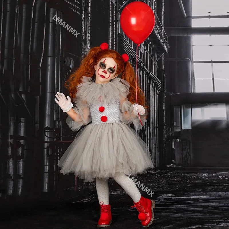 

2025 Joker Set, Children's Mesh Princess Dress, Girls' Dress Set, Halloween Performance Costume