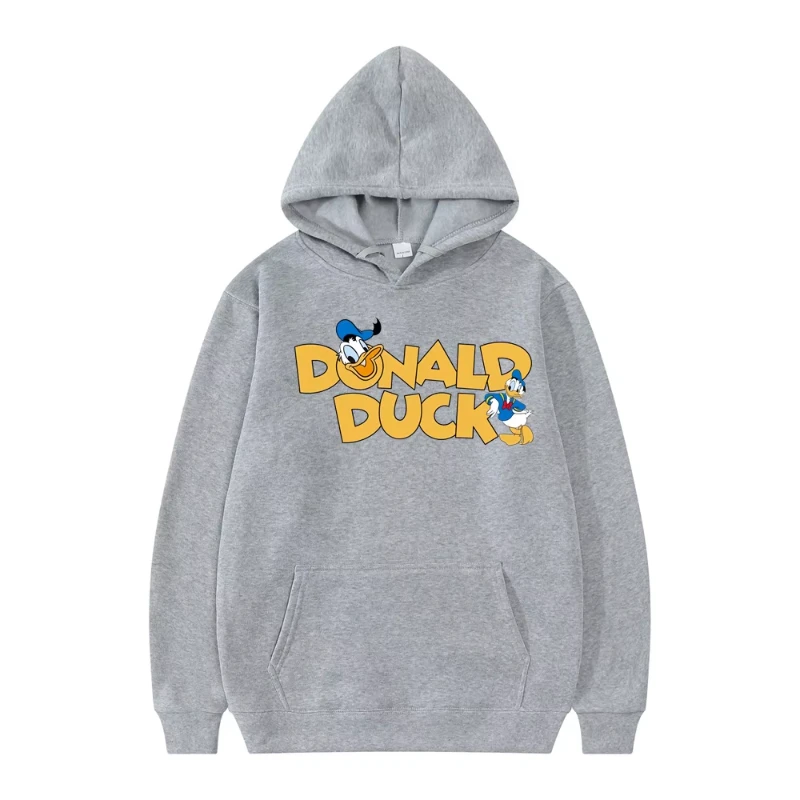 Novo casal roupa disney mulheres homens hoodies pato donald moletom casual dos desenhos animados com capuz roupas confortáveis y2k impressão topo