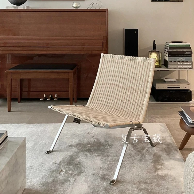 Sillas de diseño nórdico para sala de estar, sillas de comedor de ratán, sillas acogedoras y únicas para sala de estar, Sillas de lujo para el suelo, muebles de decoración Bauhaus