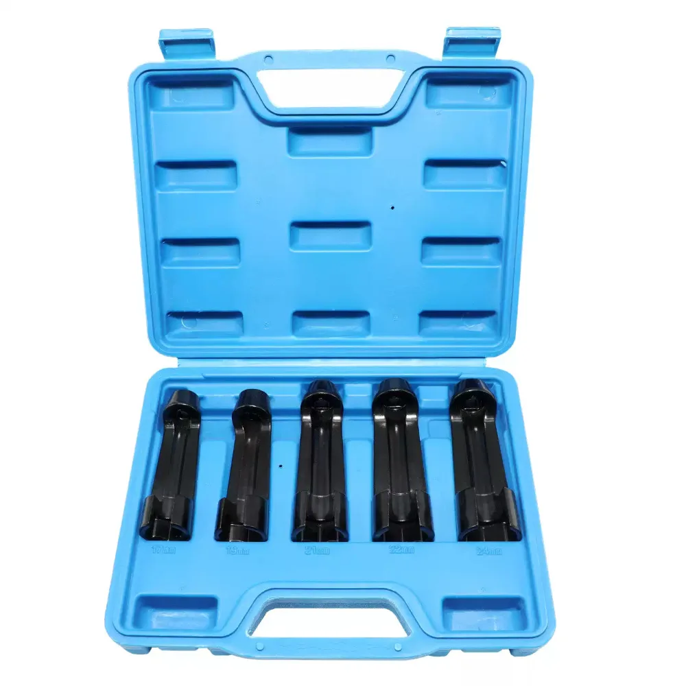 

5Pc Oxygen Sensor Socket & Diesel Fuel Injection Pipe Wrench Set - 17/21/22/24mm Disassembly Tool