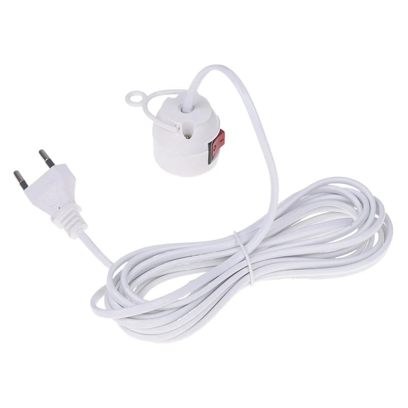 EU Plug 4M Power Cord Cables E27 Lamp Base Holder With Switch For Pendant Led Bulbs Fixture Hanglamp Suspension Socket