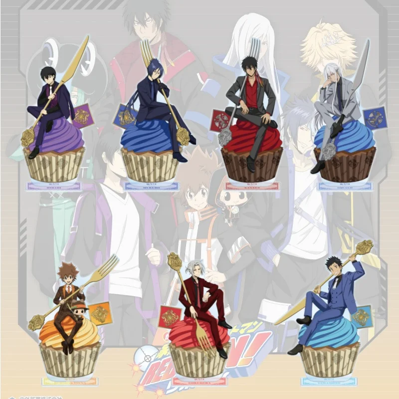Anime HITMAN REBORN! Acrylic Stand Tsunayoshi Model Figure Cosplay Plate Holder Topper Fans Keychain Desk Decor Plate Gift