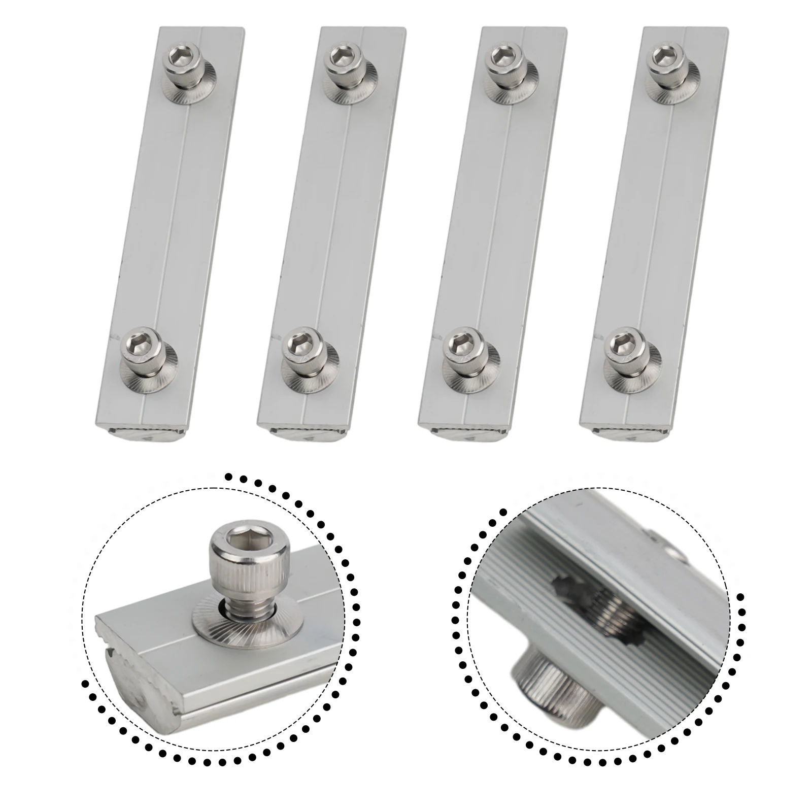 Aluminum T-Shape PV Rail Connector for Solar Module Mounting Systems Rail Integration and Mechanical Stability Support