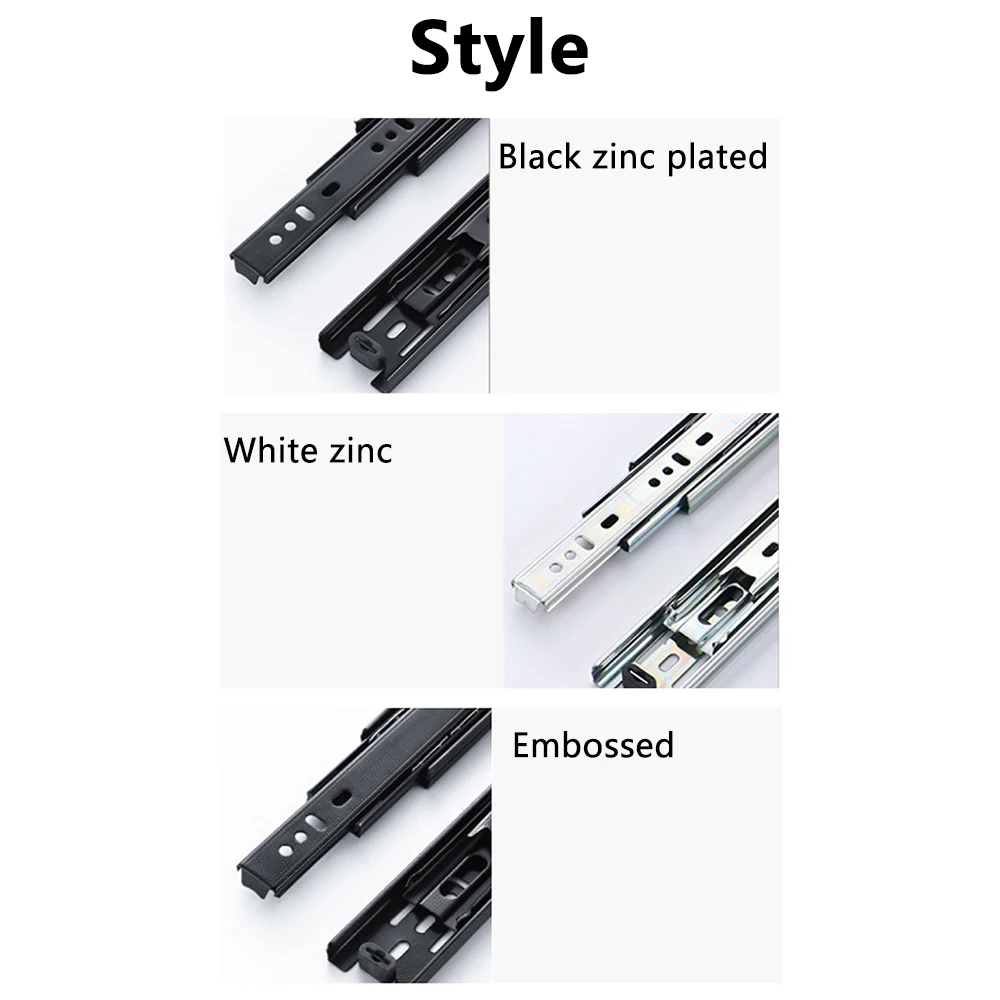 40 Wide Three Section Drawer Track Thickened Silent Pull-Out Cabinet Steel Ball Slide Rail Ball Buffer Damping Slide Rail