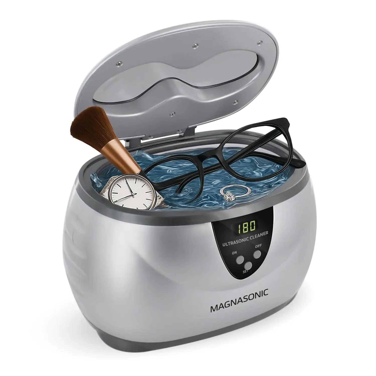 Professional Ultrasonic Cleaner - 20oz Stainless Steel Tank, 5 Cleaning Modes for Jewelry, Eyeglasses & More
