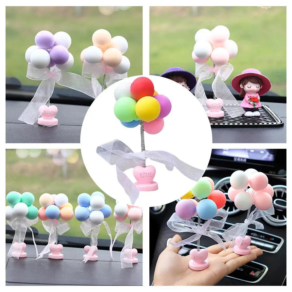 1PCS Love Macaron Shaking Head Confession Balloon Dashboard Color Ornament Light Cute Car Car Accessories Interior Decorati B9E0