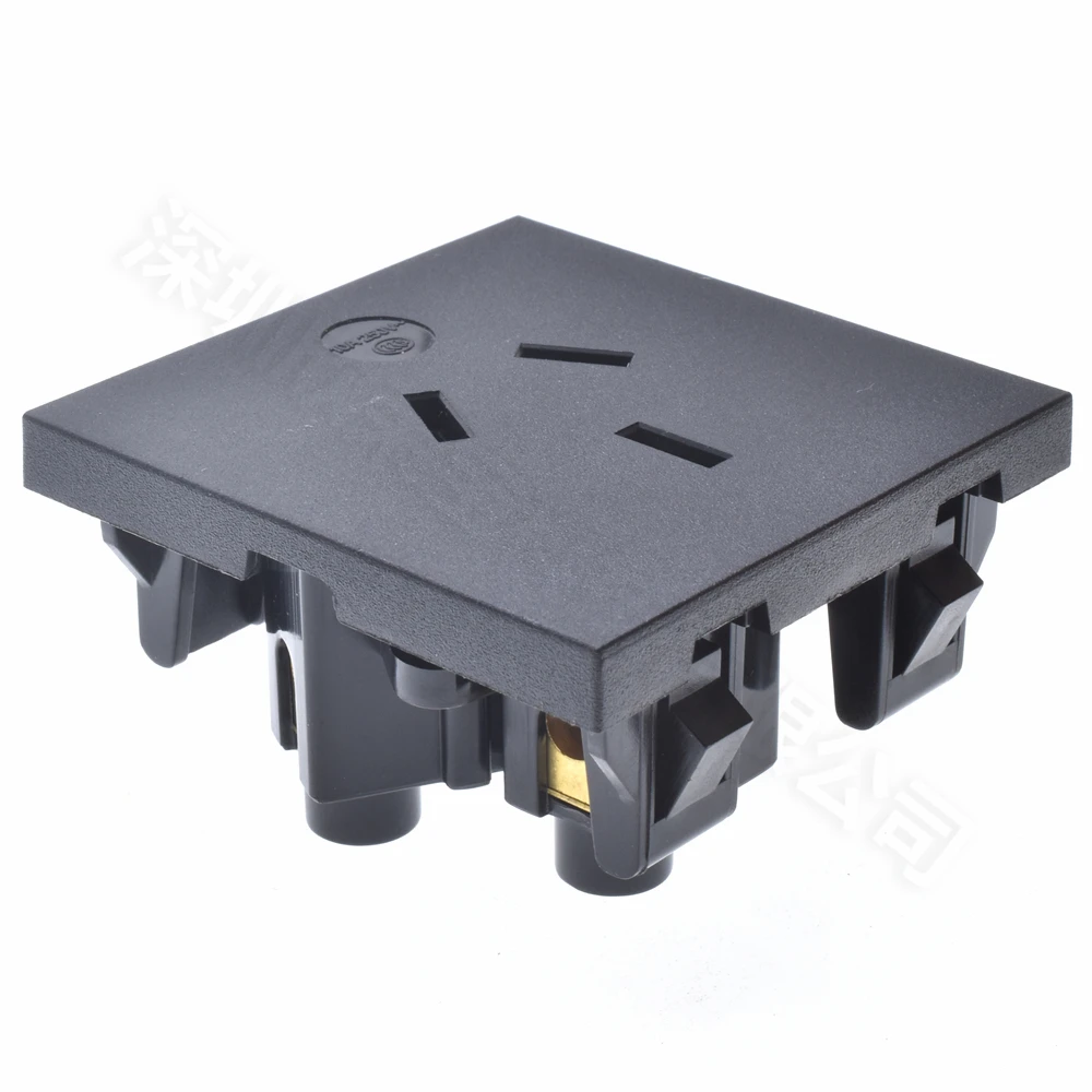 high quality AU Power Socket Australia 3 pins flat Type-I Electric Inlet 10A Embedded Snap in Connector Wall Socket For PDU UPS