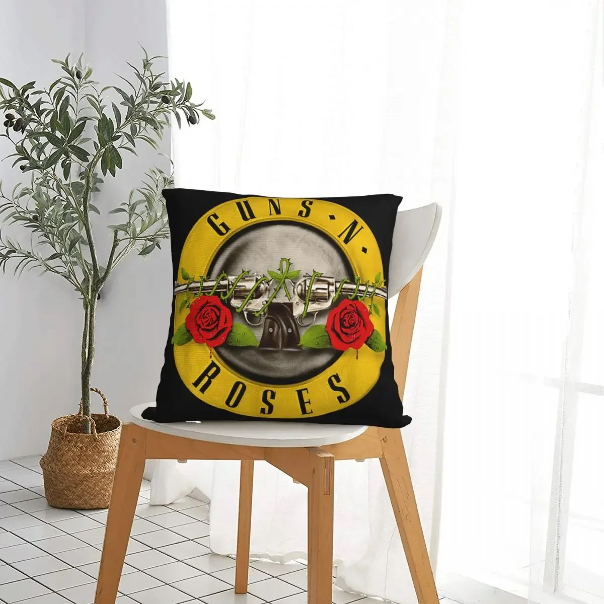 Pistolen N Rozen Bullet Logo Kussensloop Polyester Kussenhoes Decor Zware Metalen Kussensloop Hoes Auto Drop Shipping 18\'