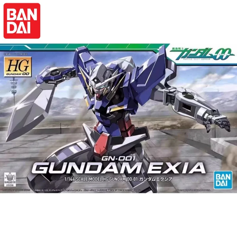 Genuine Bandai Hg 1/144 Exia Gn-001Exia Setsuna Oo Gundam Plastic Model Cool Gift Mecha Warrior Figure Educational Toy