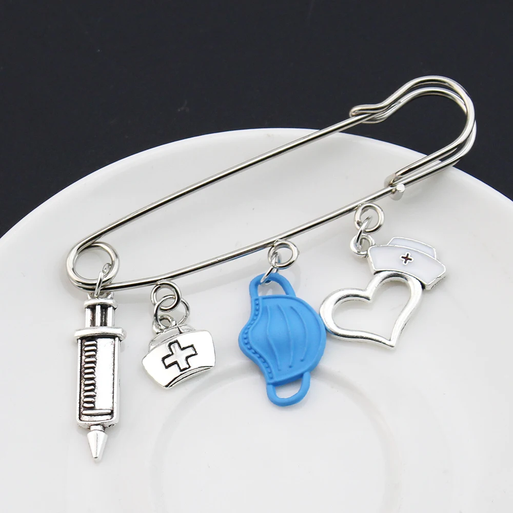 Doctor Nurse Brooch Medical Tool  Face Mask Ambulance Nurse Medical Gift Brooch Souvenir
