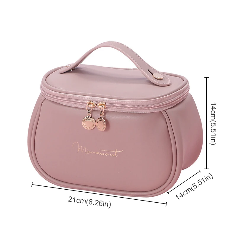 Cute PU Makeup Bag Portable Women Makeup Case Waterproof Multifunctional Toiletry Organizer Storage Bag Travel Cosmetic Bag