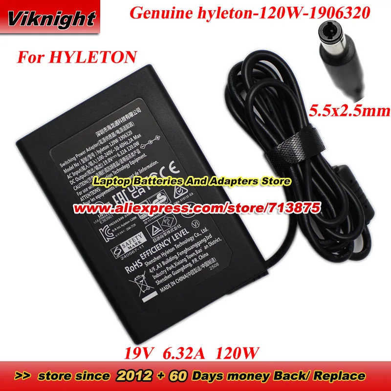 

Genuine for HYLETON hyleton-120W-1906320 AC Adapter 19V 6.32A 120W Power Supply with 5.5x2.5mm Power Adapter