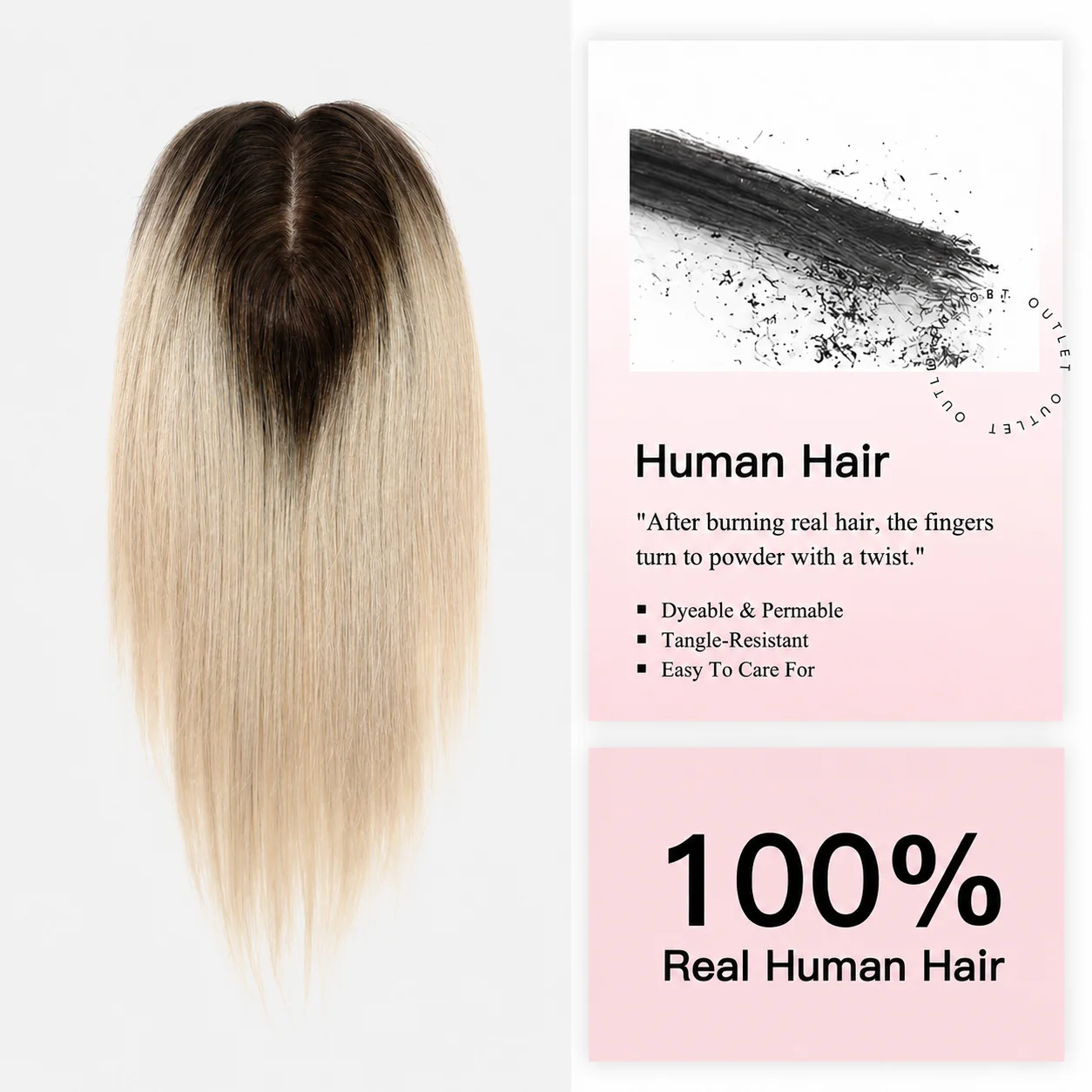 100% Remy Human Hair Silk Base Topper 12 Inch Straight Ash Blonde Brown Ombre Middle Part Machine Weft Hair Pieces for Women