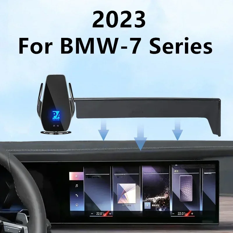 

2023 For BMW 7 Series G11 Car Screen Phone Holder Wireless Charger Navigation Modification 14.9 Inch Size