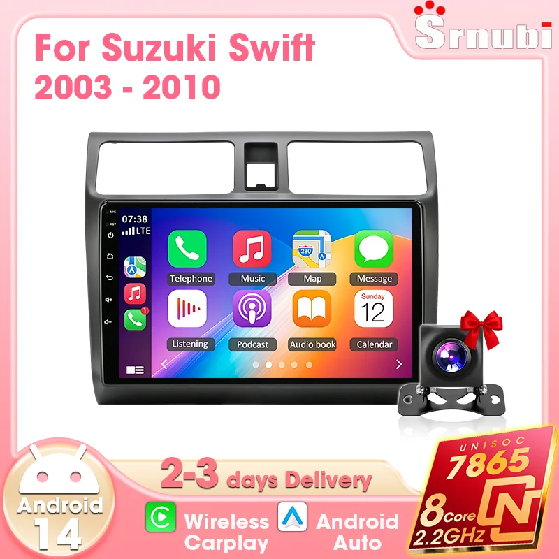 Autoradio 2 Din sans fil Carplay Android Auto pour Suzuki Swift 2003 - 2006 2007 2008 2009 2010, lecteur vidéo multimédia, navigation GPS, UIS7865, DSP 8 cœurs, audio RDS FM, ventilateur de refroidissement intégré