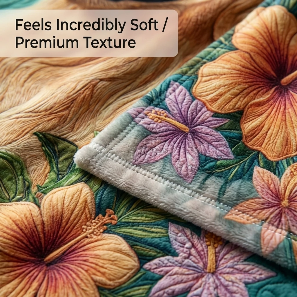 1PC Tropical Floral Golden Retriever Print Thick Flannel Blanket, Ultra Soft Warm Throw, Perfect Gifts for Adults Boys Girls