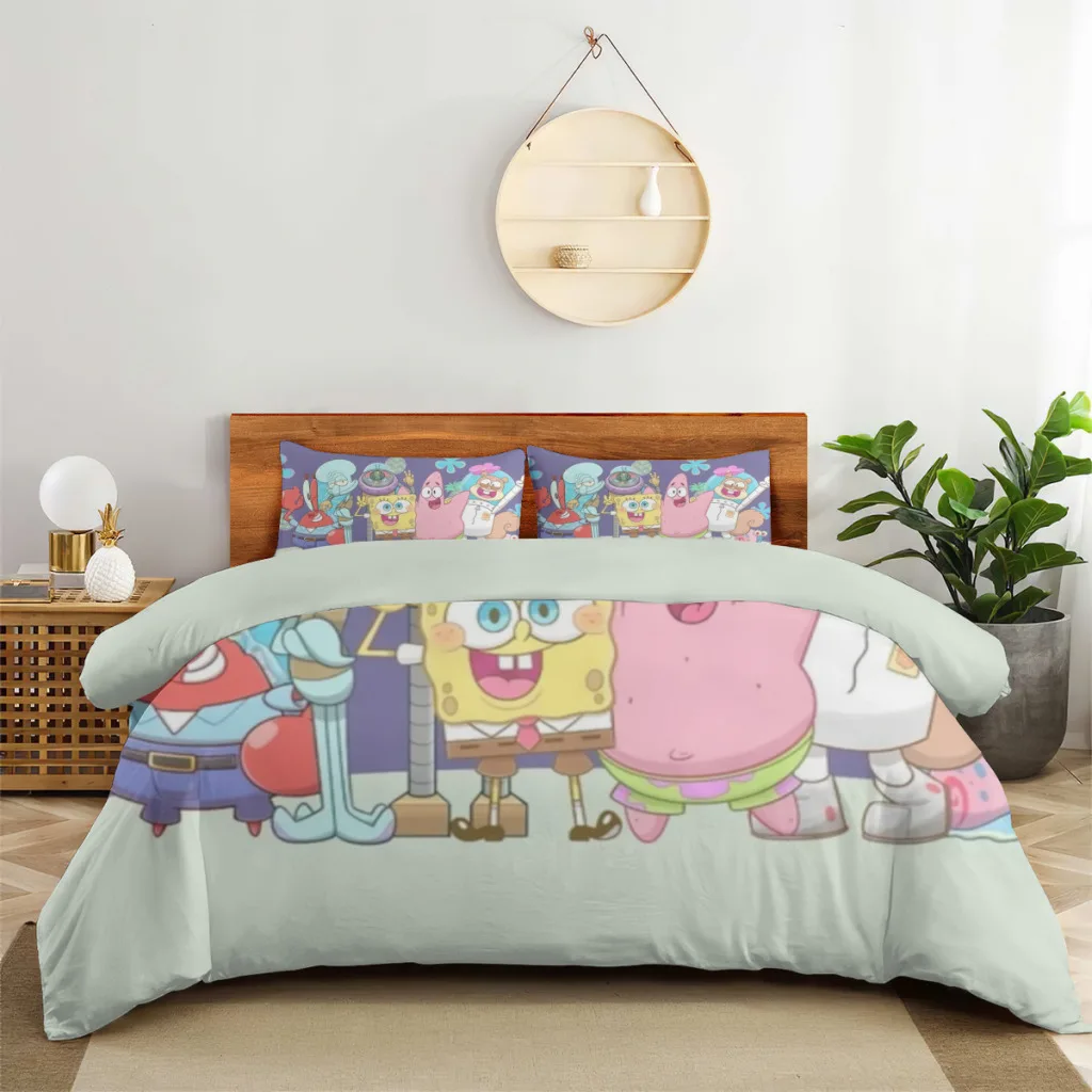 

SpongeBob Double Bed Sheets Set Complete Case Double Linen Quilt Cover