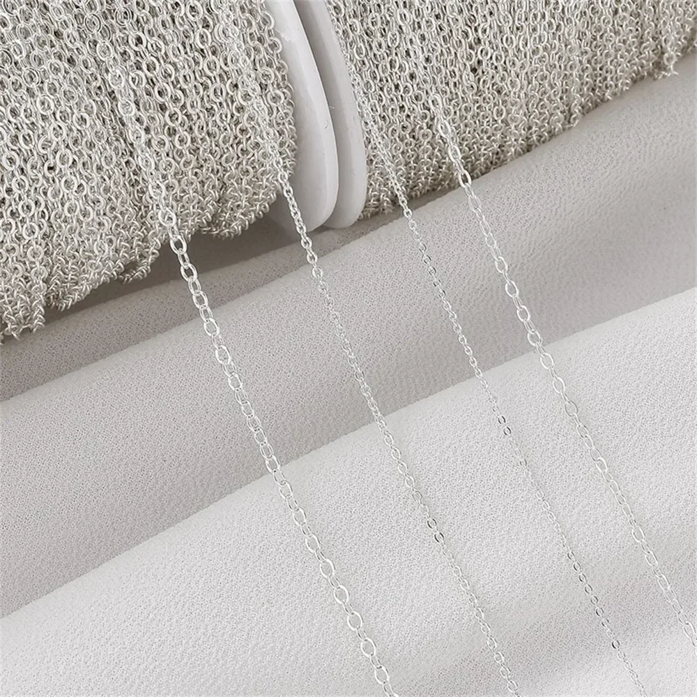 Copper Chain Plated S925 Silver-colored O-shaped Chain Handmade Diy Bracelet Necklace Loose Chain Jewelry Material Accessories