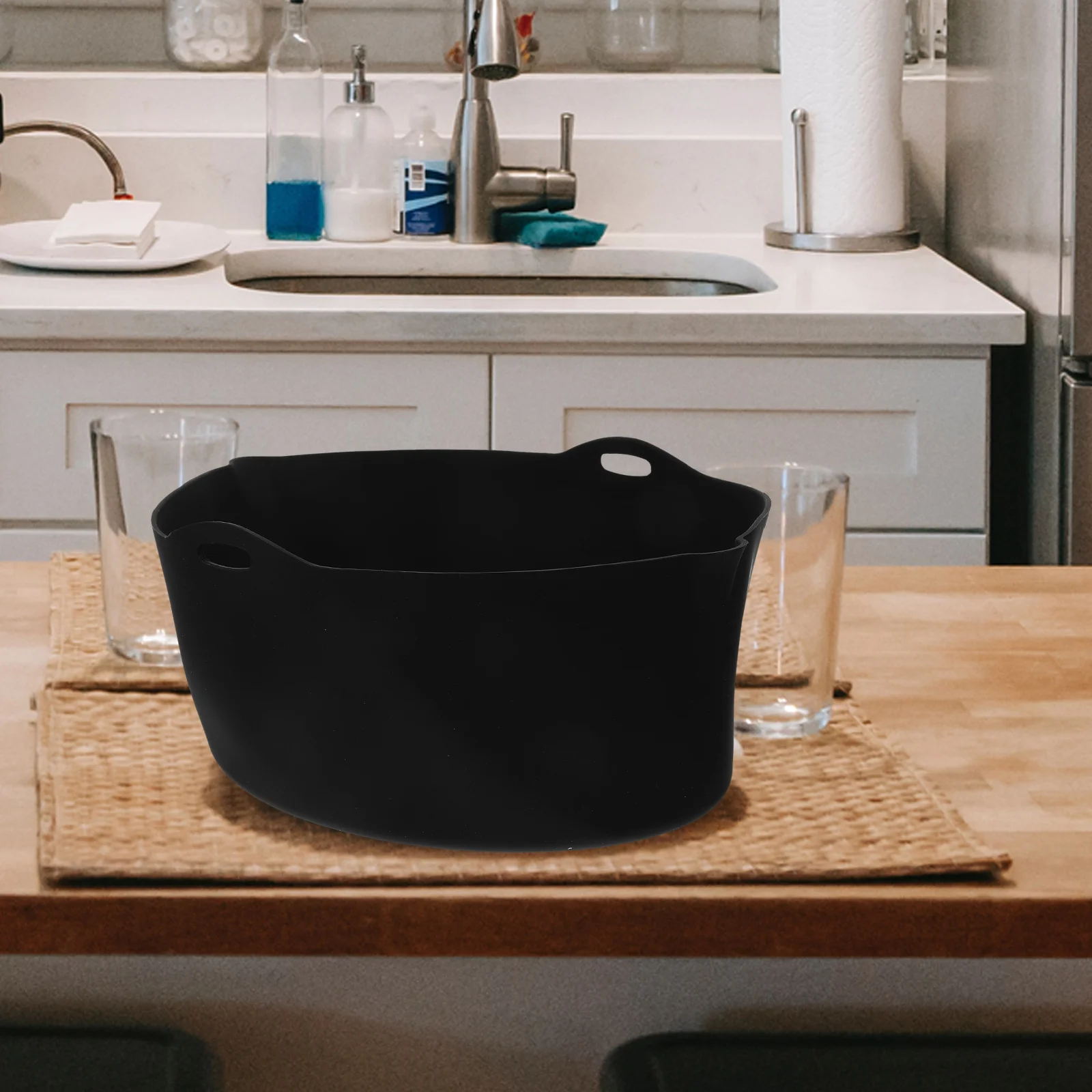 Silicone Slow Cooker Liner Food Grade 7QT Black Reusable Kitchen Insert Divider Easy Clean High Temp Resistant MultiUse Cooker