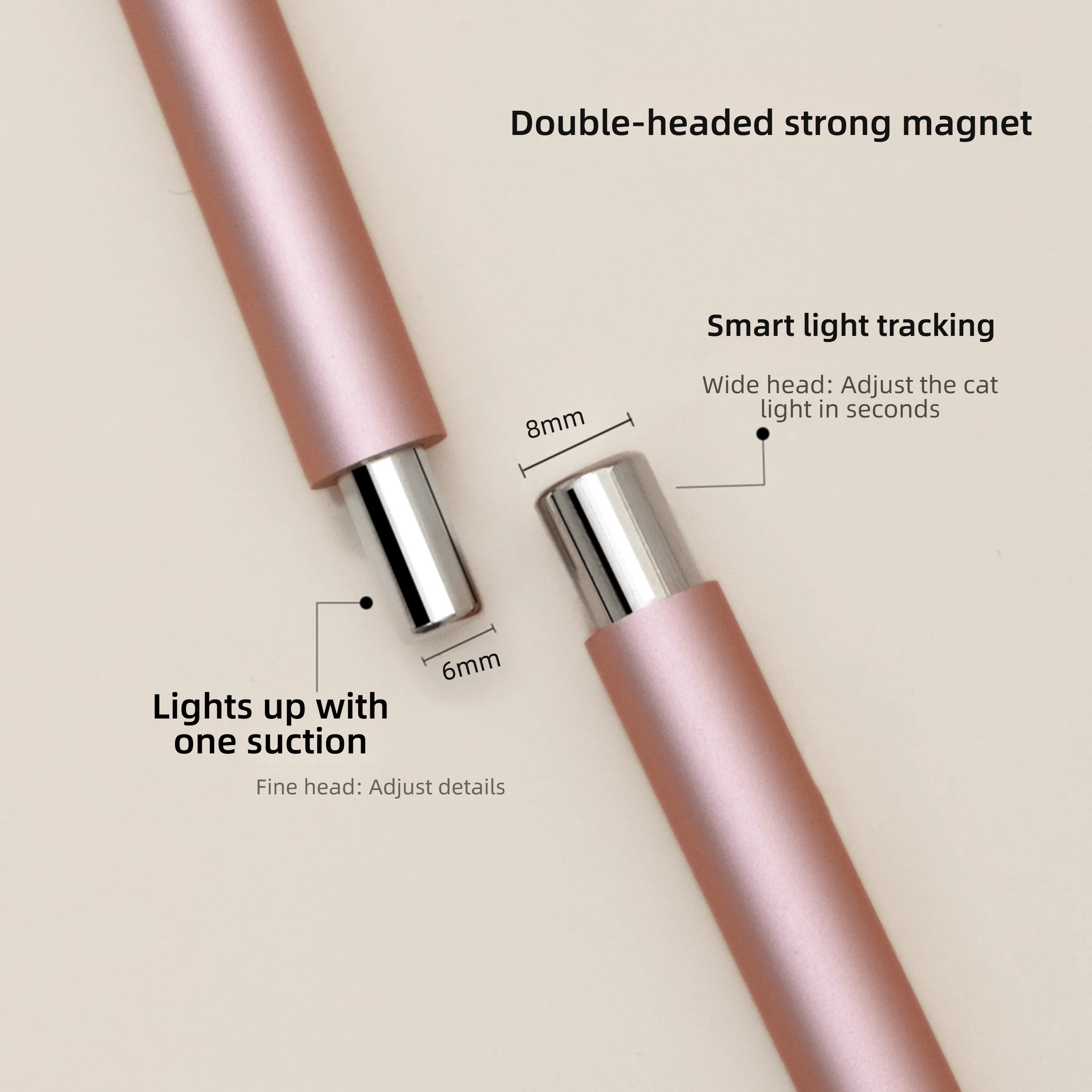 1pcs Little Wand Double Head Nail Magnetic Stick for Cat Eye Nail Gel Strong Magnet Steel Ball Detachable Manicure Magnetic Tool image 2