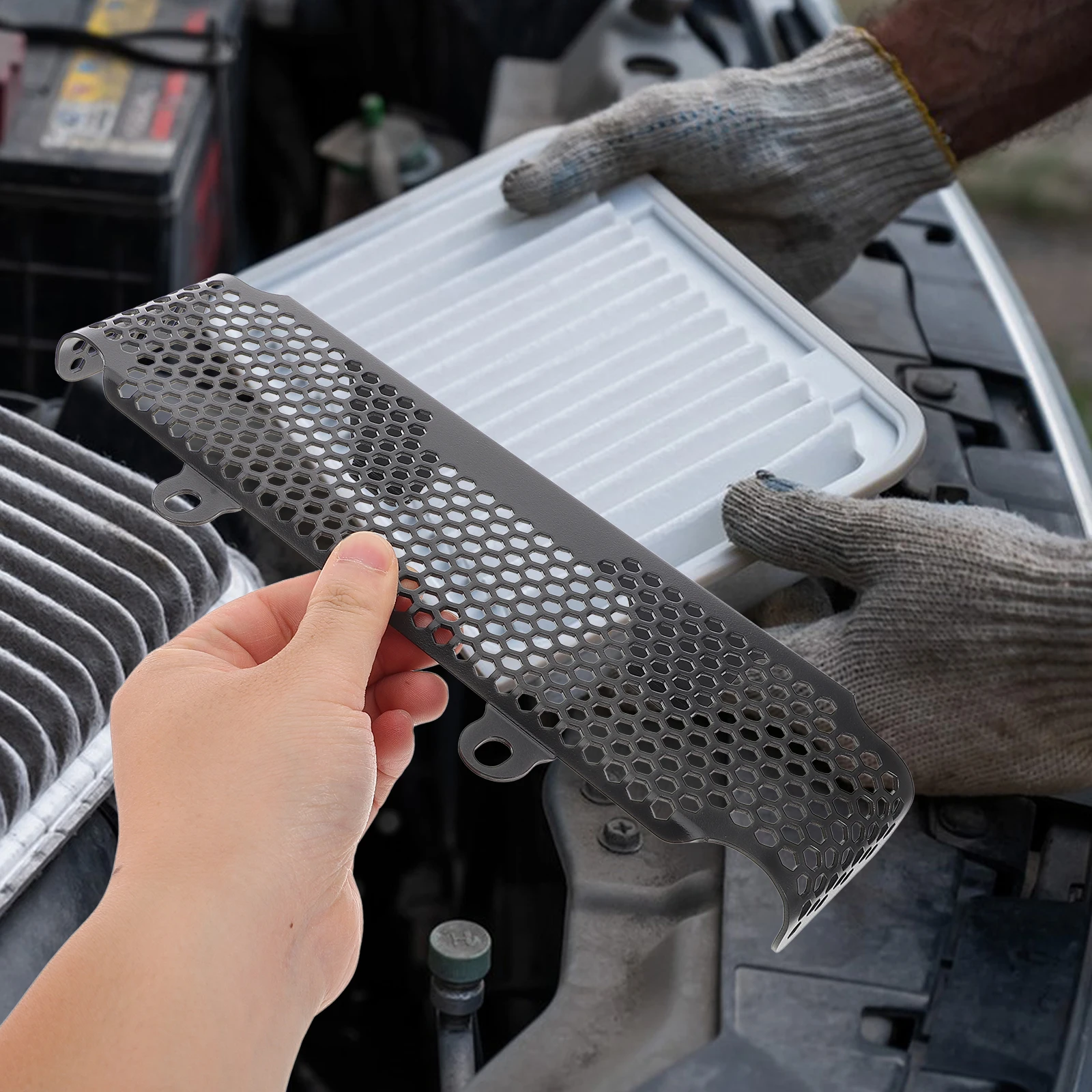 

Radiator Guard Grille Aluminum Alloy Durable Easy Installation Motorcycle Radiator Protector Compatible for Crossrunner