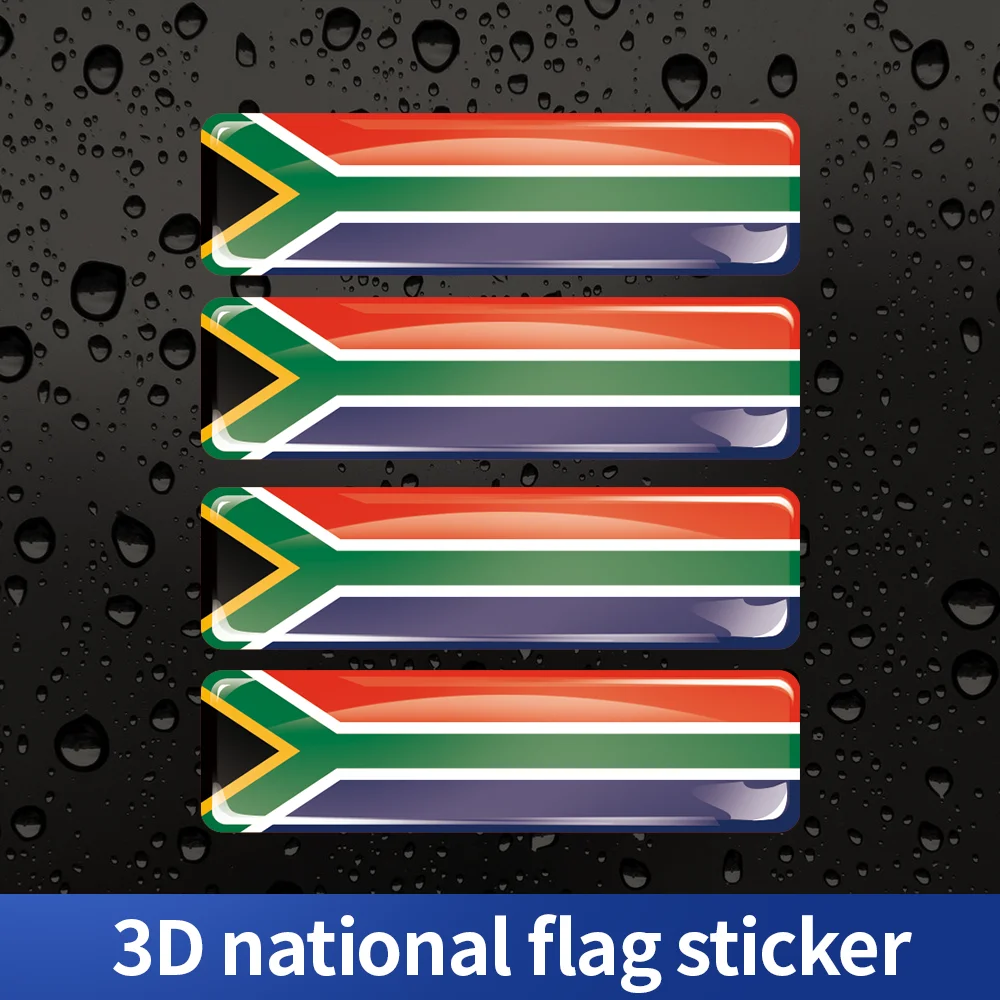 South Africa National Flag 3D Resin Domed Sticker Waterproof Gel Decal Self Adhesive Auto Strip for Cars Bumper Rear Window Door