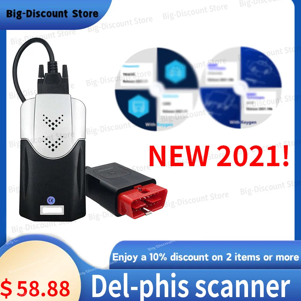 Diagnostic Tools 2021.11 Keygen Vd  OBD2 Scanner Ds-150e Cd-pS Bluetooth NEW VCI TC-S CDP For Tnesf Delp-his Orpdc Cars Trucks