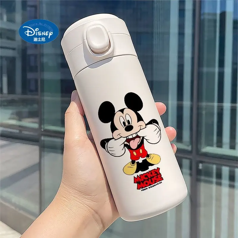 Disney Cup Mickey Minnie Mouse Thermos Cup Childen Cartoon Water Cup 304 Stainless Steel Water Bottle Portable 350ML 450ML