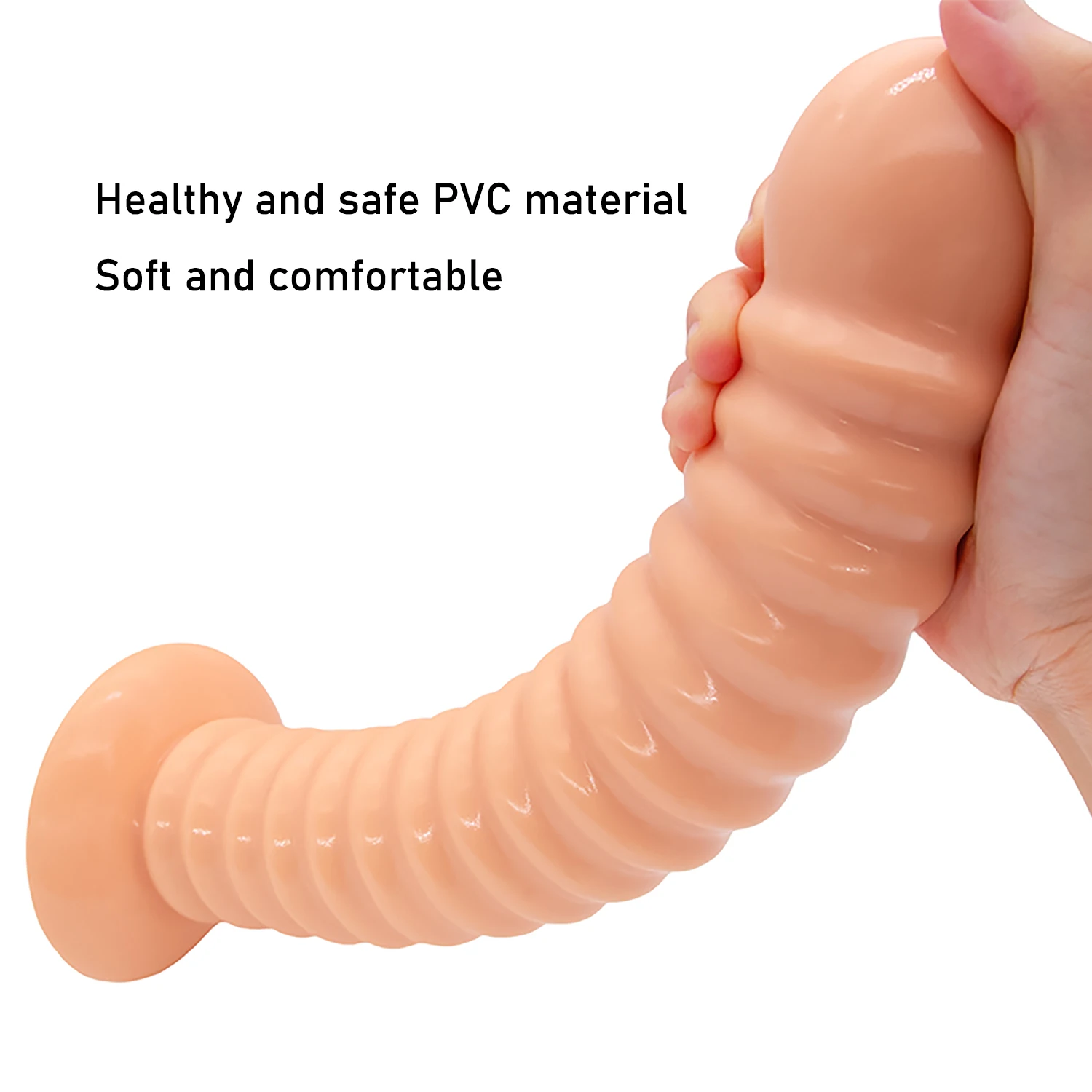 Oversized Anal Plug Dildo Stimulate Anus and Vagina Soft Butt Plug Masturbator Long Anal Dilator Penis with Suction Cup Sex Toys