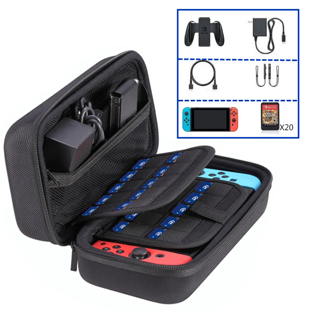 Портативный чехол NS для переноски, совместимый с Nintendo Switch OLED, сумка для хранения, Жесткий Чехол для Joycon, аксессуары для игровых картриджей