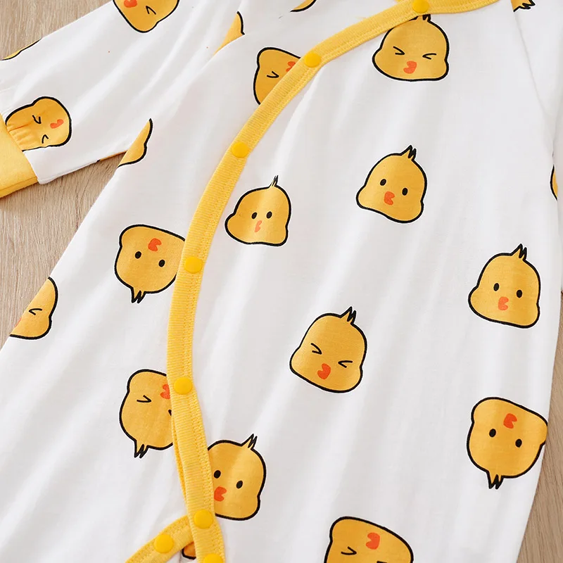 Chick Printed Clothes 0-18 months LT1Boy Girl Cartoon Romper Cotton Baby Newborn Toddler Spring Autumn Baby Jumpsuit Long Sleeve