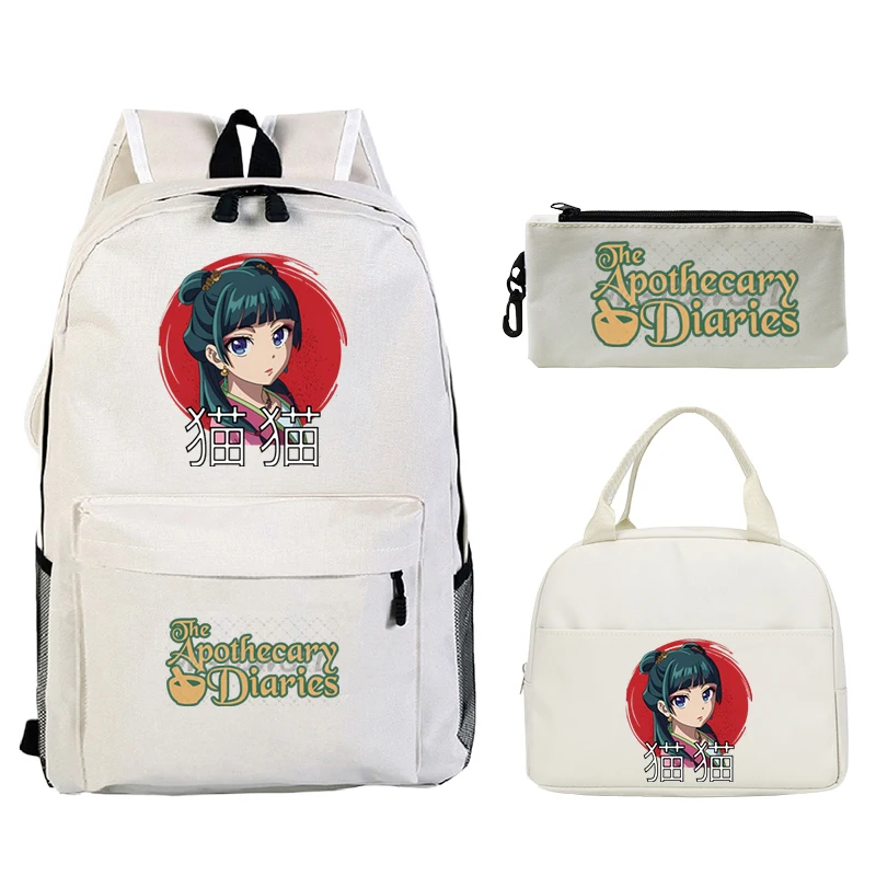 Anime The Apothecary Diaries 3Pcs Set Girls Boys Backpacks Cartoon Maomao Schoolbag Manga Bagpack With Lunch Bags Pencil Case