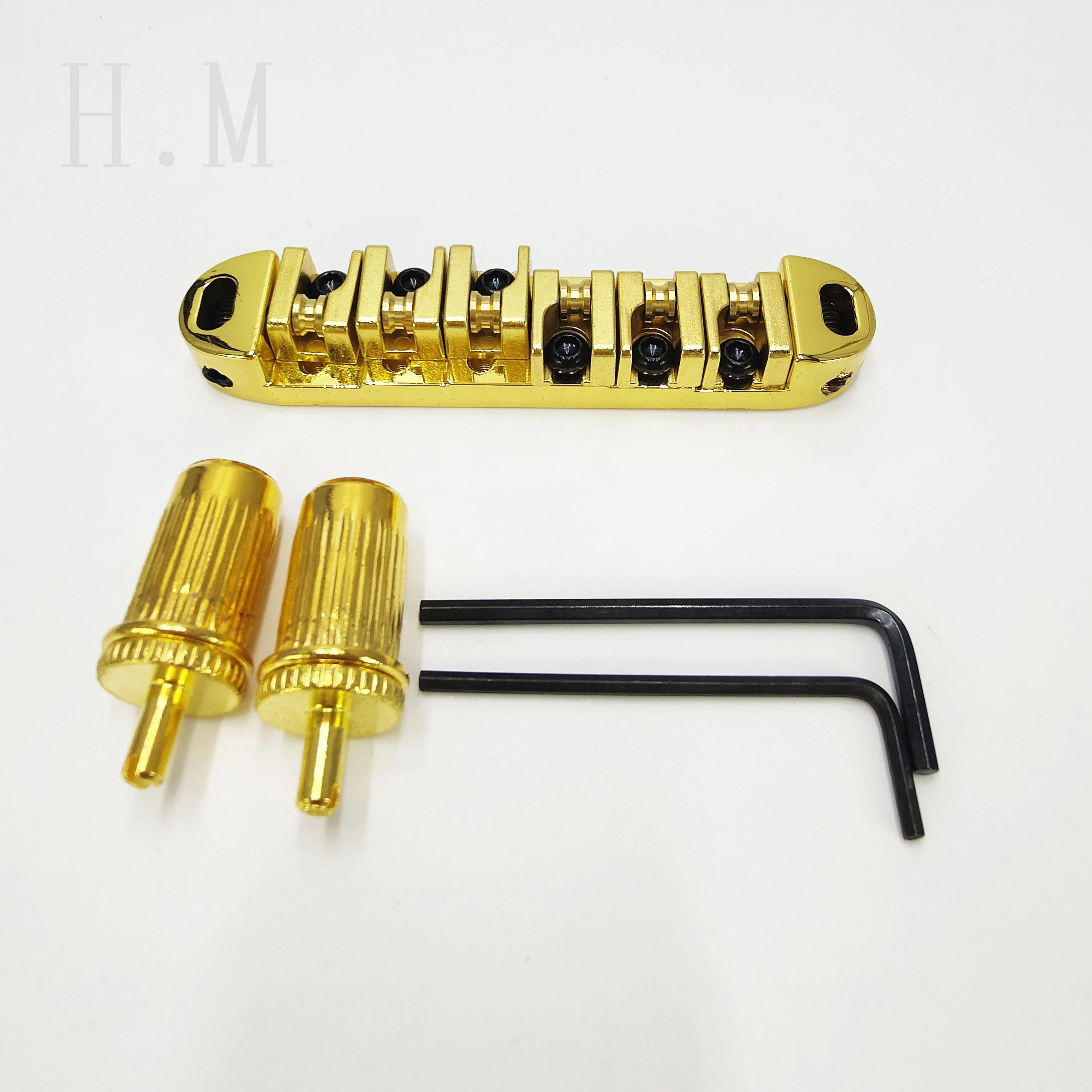 Electric Guitar Accessories LP Roller Bridge High-End Roller Bridge Guitar Bridge W/ 2 Studs for LP Electric Guitar Gold Silver