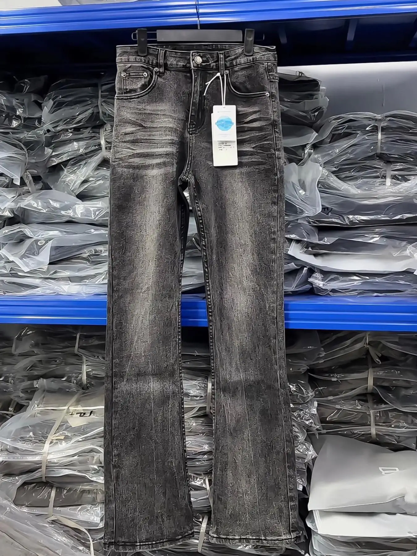 

Мужские джинсы American High Street Vibe, приталенные, прямого кроя, черные, с эффектом потертости, слегка расклешенные, повседневные, длинные брюки, летняя мода