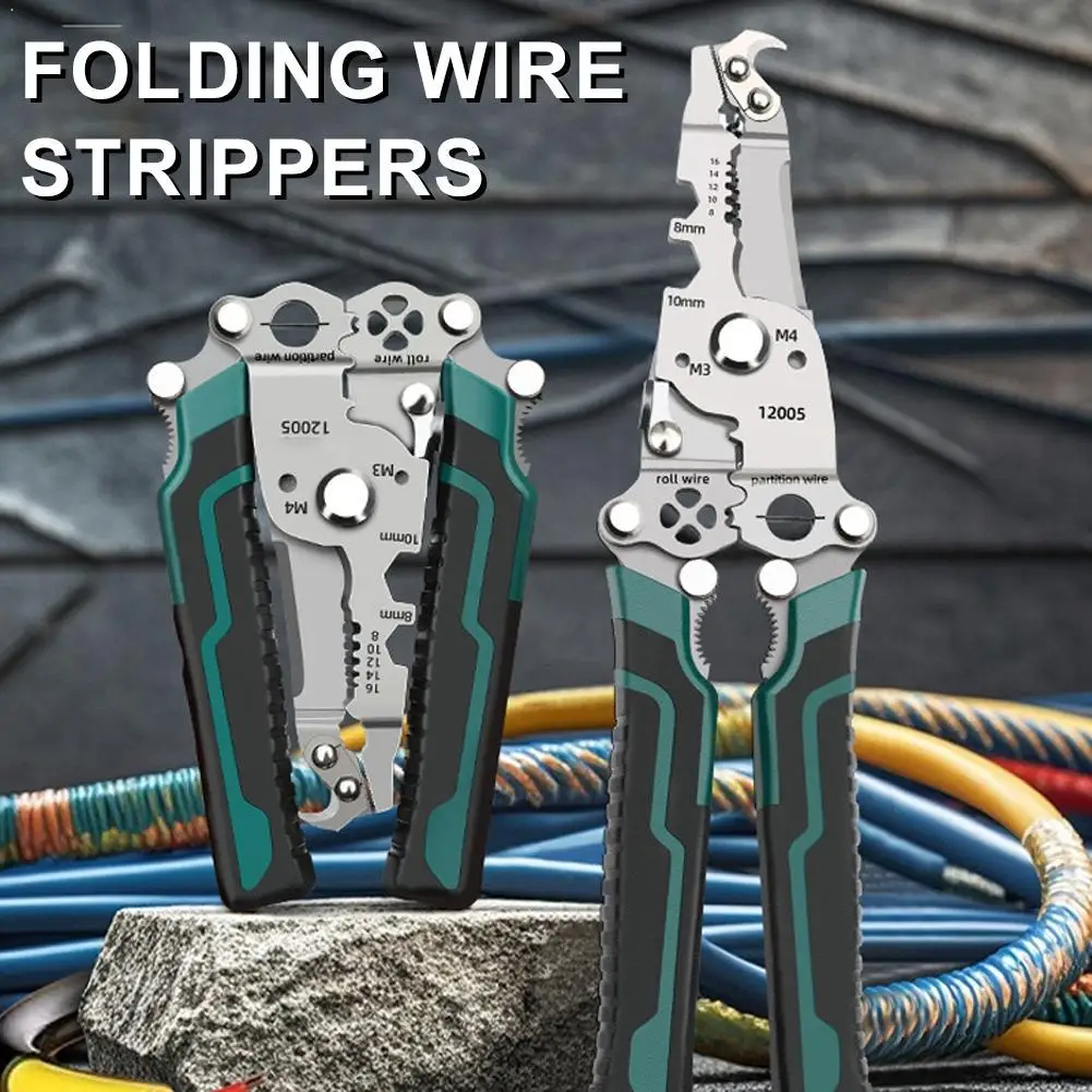 

Многофункциональные складные клещи для зачистки проводов, обжима клемм и резки кабеля, специализированные для бытового использования