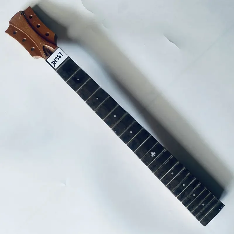 IN587 Unfinished Electric Guitar Neck Genuine and Original LAG Mahognay with Rosewood 22 Frets for DIY Surface Damages and Dirty