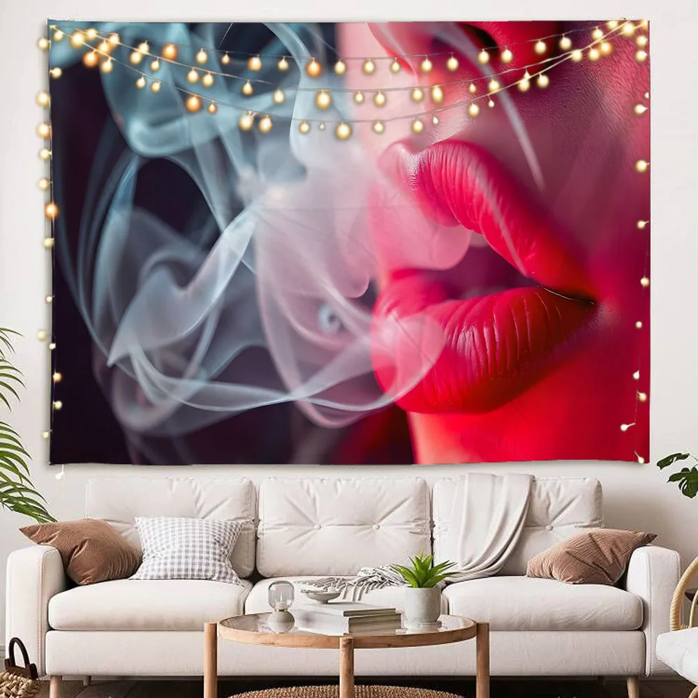 Hippie Wall Big Tapestry Wall Hanging Psychedelic Smoke Cool Girl Art Mystic Kawaii Room Decor Mandala Yoga Picnic Mat Sheet