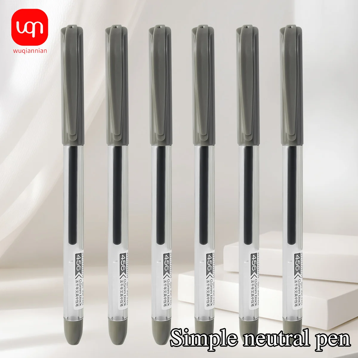 

WQN-3/6/12PCS Clear Gel Pen 0.5mm Full Needle Tube Black Ink Exam Pen For Writing And Office Stationery