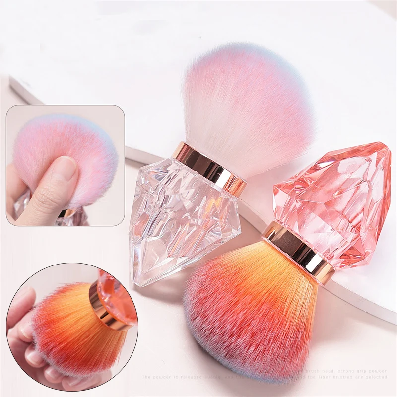 Professionals Nails Art Mushroom Dust Cleaning Brush Paint Gel Dust Cleaning Make Up Brushes Diamond Shape Nail Dust Brushes