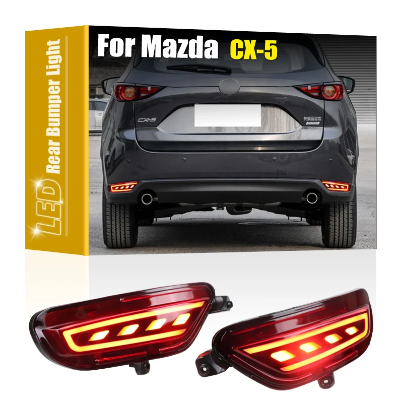 2Pcs LED Taillight Rear Bumper Lamp Assembly Red Driving Brake Turn Signal Light For Mazda CX-5 CX5 2017 2018 2019 2020 2021