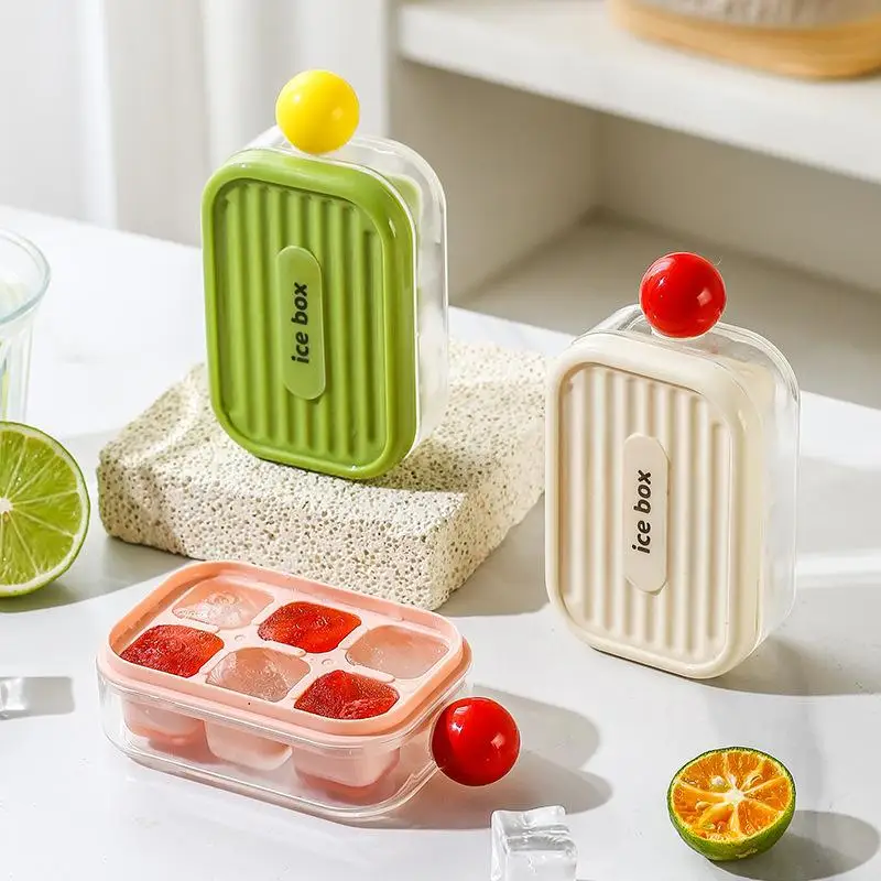 Home Kitchen  Tray 6 Grids with Lid Mini Mold Easy Release for Quick Chilling Water Juice Milk