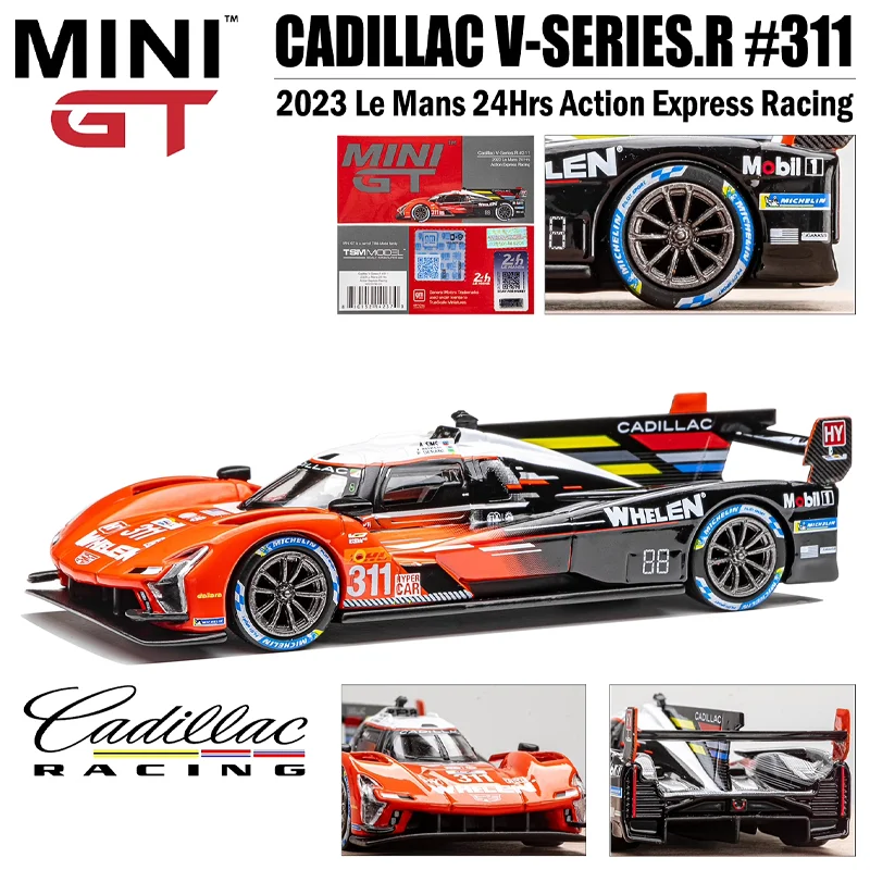 MINIGT Scale 1/64 CADILLAC V-SERIES.R #311 2023 Le Mans 24Hrs Action Express Racing Alloy Toy Vehicle Diecast Metal Model Gift