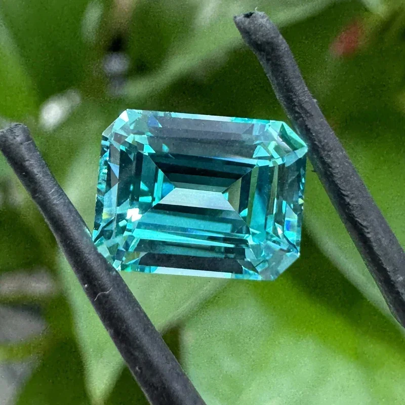 

Lab Grown Paraiba Emerald Cut VVS1 Sapphire Gemstone For Charms DIY For Jewellery MakingMaterials Selectable AGL Certificate