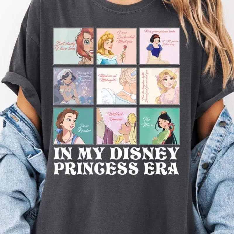 رحلة عبر عصر أميرات ديزني العتيقة تيانا ارييل وسندريلا القمصان والقمصان. مثالية لجميع المواسم #3