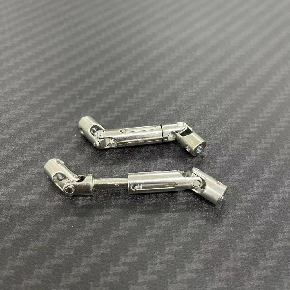 Poros Penggerak Baja MN98 MN99s yang Tahan Lama 1:12 Perak Logam untuk Aksesoris Mobil RC 55-69mm Dapat Diperpanjang Suku Cadang Upgrade Kedua