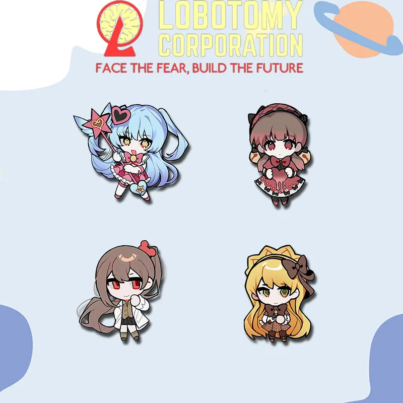 Game Lobotomy Corporation Monster Management Simulation Cosplay Brooch Kawaii Acrylic Badge 4Pcs/Set Pins Accessories Prop